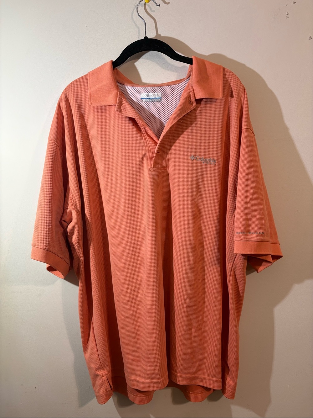 Columbia Polo Golf shirt Men's X-Large Omni-Wick Orange PFG performance gear